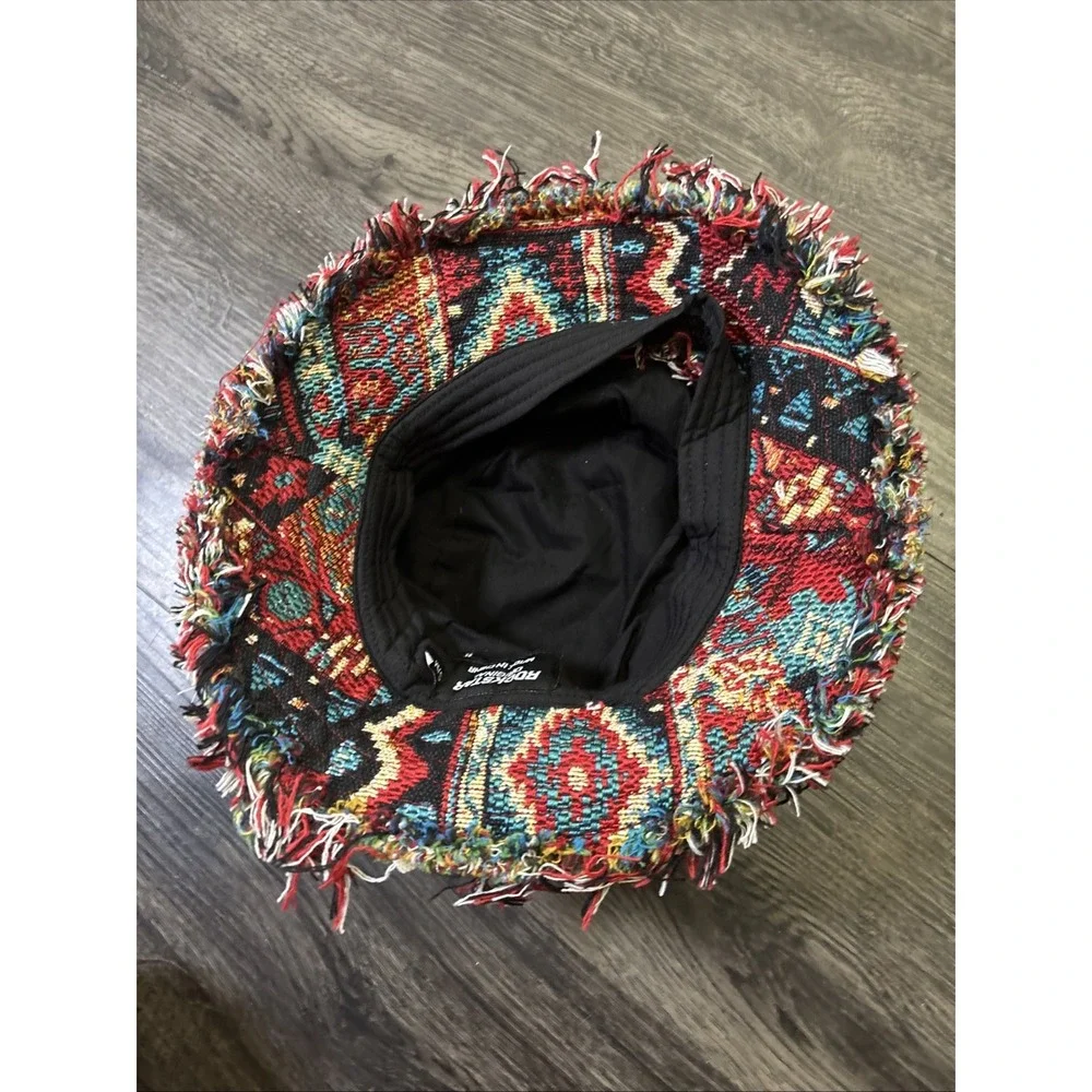 Rockstar Original Ayami Tapestry Bucket Hat Distressed Frayed Woven Size S/M